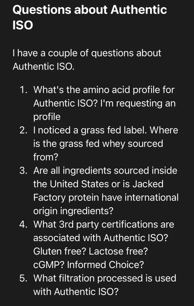 Unbiased Jacked Factory Whey Isolate Review